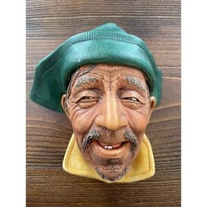 Vintage Bossons Sardinian Wall Head Chalkware 1960s Congleton England